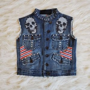 Custom Made American Flag Themed ROCK Jean Vest